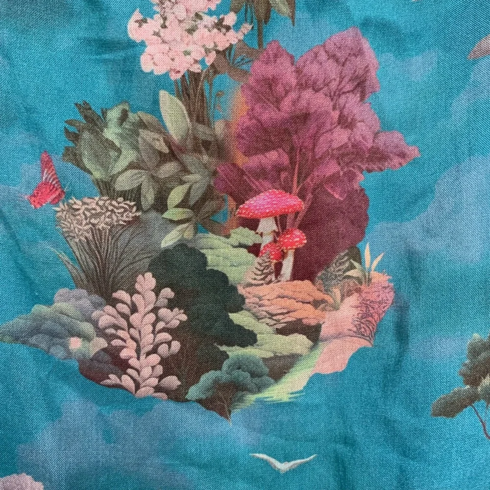 NWOT Anthropologie Teal Floral Smocked Puff Sleeve Midi Dress S - Picture 8 of 9